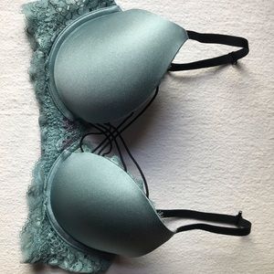 La Senza Teal Lace Push Up Bra 32D